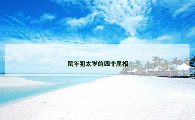 鼠年犯太岁的四个属相