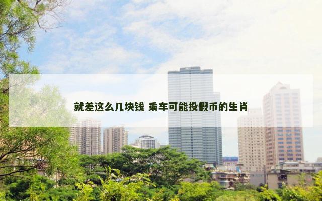 就差这么几块钱 乘车可能投假币的生肖