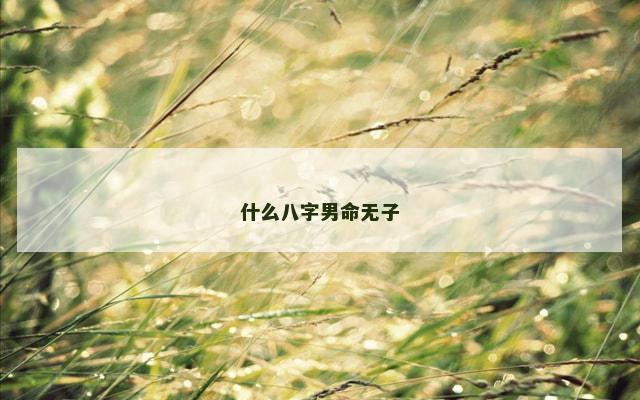 什么八字男命无子
