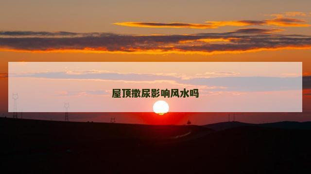 屋顶撒尿影响风水吗