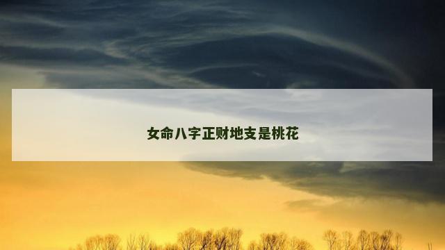 女命八字正财地支是桃花