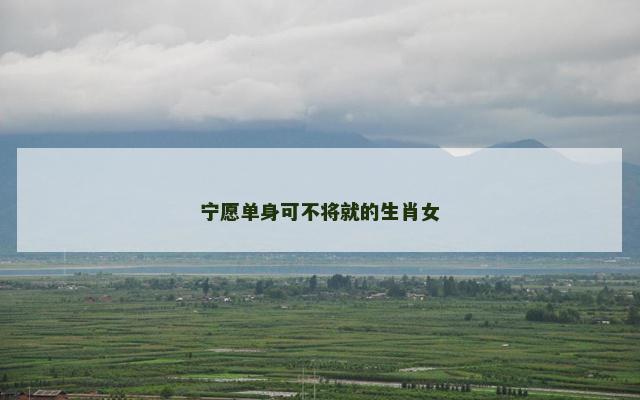 宁愿单身可不将就的生肖女