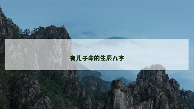 有儿子命的生辰八字 有儿子命的生辰八字