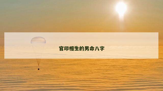 官印相生的男命八字