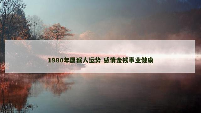 1980年属猴人运势 感情金钱事业健康