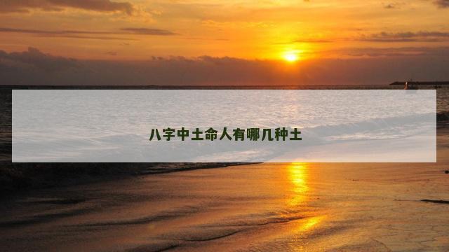 八字中土命人有哪几种土