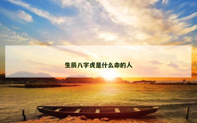生辰八字虎是什么命的人