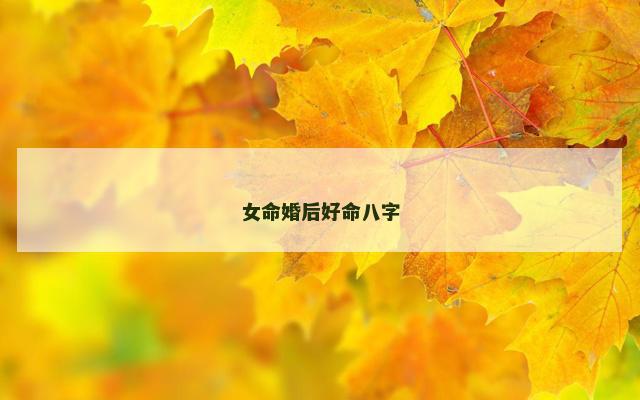 女命婚后好命八字