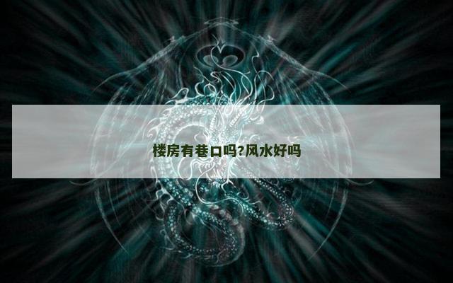 楼房有巷口吗?风水好吗