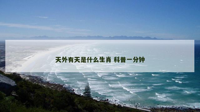 天外有天是什么生肖 科普一分钟