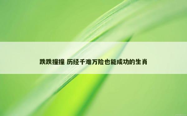 跌跌撞撞 历经千难万险也能成功的生肖