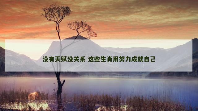 没有天赋没关系 这些生肖用努力成就自己