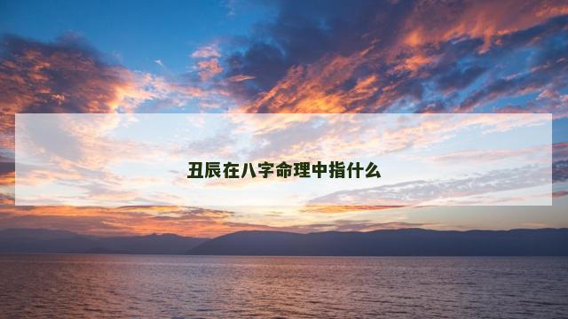 丑辰在八字命理中指什么 丑辰在八字命理中指什么