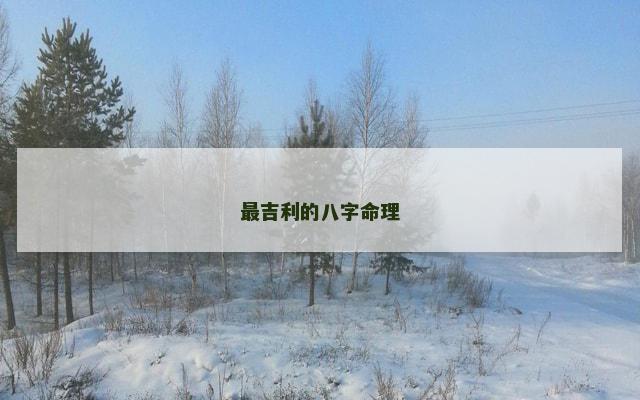 最吉利的八字命理 最吉利的八字命理