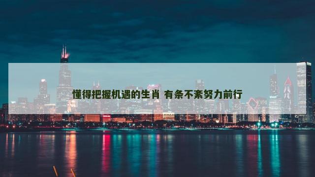 懂得把握机遇的生肖 有条不紊努力前行 懂得把握机遇的生肖 有条不紊努力前行
