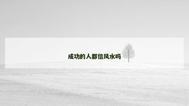 成功的人都信风水吗 成功的人都信风水吗
