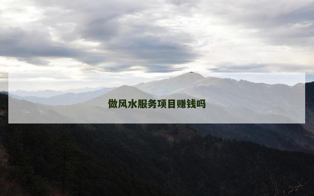 做风水服务项目赚钱吗