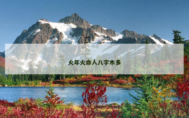 火年火命人八字木多 火年火命人八字木多