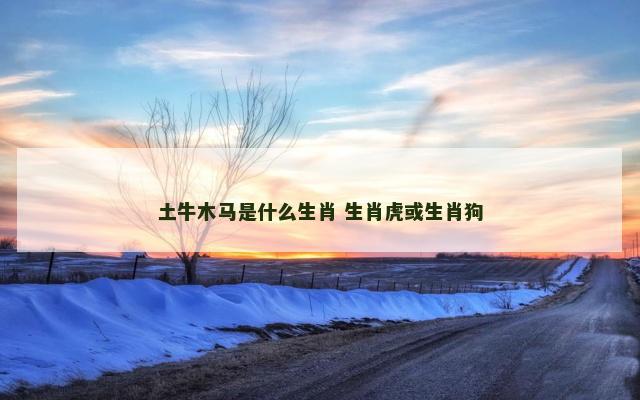 土牛木马是什么生肖 生肖虎或生肖狗 土牛木马是什么生肖 生肖虎或生肖狗