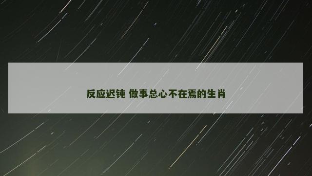 反应迟钝 做事总心不在焉的生肖 反应迟钝 做事总心不在焉的生肖