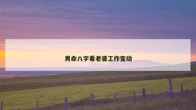 男命八字看老婆工作变动