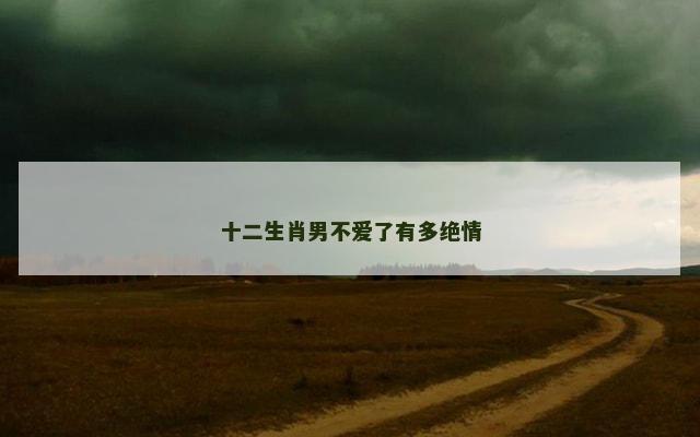 十二生肖男不爱了有多绝情