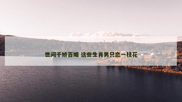世间千娇百媚 这些生肖男只恋一枝花