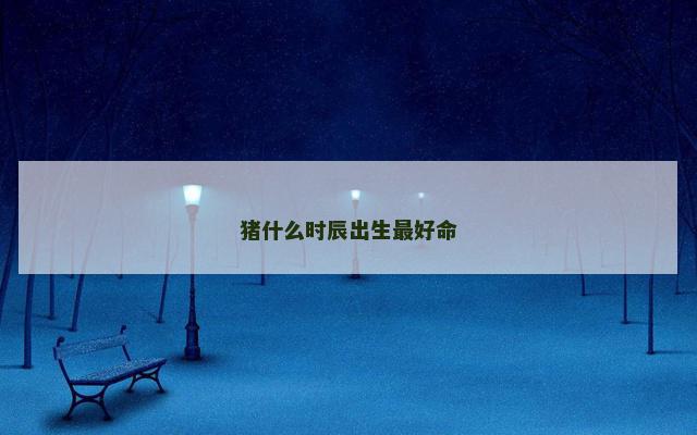 猪什么时辰出生最好命