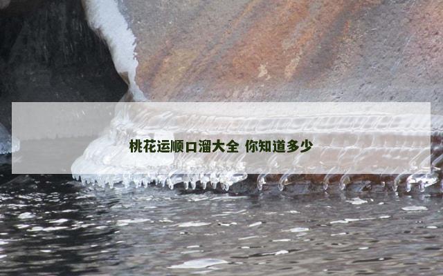 桃花运顺口溜大全 你知道多少 桃花运顺口溜大全 你知道多少