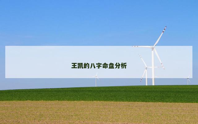 王凯的八字命盘分析